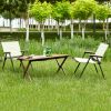 3-piece Folding Outdoor Table and two chairs,Lightweight Aluminum Roll-up Square for indoor, Outdoor Camping, Picnics, Beach,Backyard, BBQ, Party, Pat