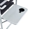 2-piece Padded Folding Outdoor Chair with Side Table and Storage Pockets,Lightweight Oversized Directors Chair for indoor, Outdoor Camping, Picnics an