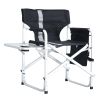 2-piece Padded Folding Outdoor Chair with Side Table and Storage Pockets,Lightweight Oversized Directors Chair for indoor, Outdoor Camping, Picnics an