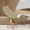JESE Chaise Lounge Chair with Table for Outdoor Indoor Wood-Color Alloy Frame 380lbs Capacity with Cushion Recliner for Camping Gaming Lunch Break Gar