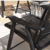 Outsunny Set of 4 Patio Folding Chairs, Stackable Outdoor Sling Patio Dining Chairs with Armrests for Lawn, Camping, Dining, Beach, Metal Frame, No As