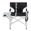 2-piece Padded Folding Outdoor Chair with Side Table and Storage Pockets,Lightweight Oversized Directors Chair for indoor, Outdoor Camping, Picnics an