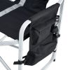 2-piece Padded Folding Outdoor Chair with Side Table and Storage Pockets,Lightweight Oversized Directors Chair for indoor, Outdoor Camping, Picnics an
