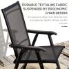 Outsunny Set of 4 Patio Folding Chairs, Stackable Outdoor Sling Patio Dining Chairs with Armrests for Lawn, Camping, Dining, Beach, Metal Frame, No As