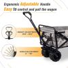 Collapsible Heavy Duty Beach Wagon Cart Outdoor Folding Utility Camping Garden Beach Cart with Universal Wheels Adjustable Handle Shopping (Snow Camou