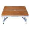 136*85.5*67cm 50kg Aluminum Alloy Table And Chair One Piece Camping One Piece Table And Chair Wood Grain Color