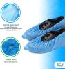 100 Pack of Disposable Shoe Covers. Blue Shoe Covers. Polyethylene Shoe Covering. One Size; Recyclable Boot Covers. Non-Slip; Heavy-Duty; Water-resist