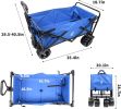Collapsible Heavy Duty Beach Wagon Cart Outdoor Folding Utility Camping Garden Beach Cart with Universal Wheels Adjustable Handle Shopping