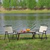 3-piece Folding Outdoor Table and two chairs,Lightweight Aluminum Roll-up Square for indoor, Outdoor Camping, Picnics, Beach,Backyard, BBQ, Party, Pat