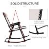 Oversized Folding Rocking Camping Chair Set of 2, Outdoor Rockers with Headrests, Zero Gravity Bungee Lawn Chairs for 2 Adults, Cream White