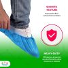 100 Pack of Disposable Shoe Covers. Blue Shoe Covers. Polyethylene Shoe Covering. One Size; Recyclable Boot Covers. Non-Slip; Heavy-Duty; Water-resist