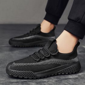 High Quality Mesh Sneakers Lightweight Breathable Casual Shoes Front Lace Up Hiking Running Outdoor Spring Summer Autumn Simple (Color: black, size: 42)