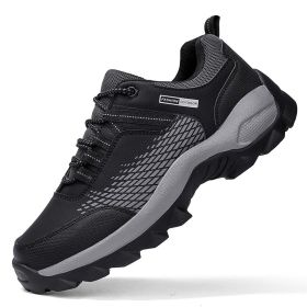 Men's outdoor leisure sports hiking shoes (Color: black, size: 44)