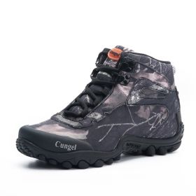 NEW Camo Tactical Boots Men Waterproof Military Tactical Boots Outdoor Combat Shoes Trekking Sneakers Man Hiking Hunting Boots (Color: black, size: 46)