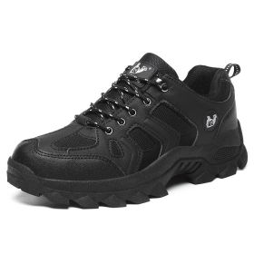 Waterproof Mens Hiking Sneakers Mountain Climbing Shoes Men Outdoor Trekking Sport Shoes Men Non-Slip Hunting Trekking Boots (Color: black, size: 42)