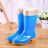 Mid-tube Rain Boots Women Non-slip Rain Boots Waterproof Shoes Overshoes Water Boots Fashion Plus Velvet Warm Women Work Shoesdr