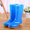 Mid-tube Rain Boots Women Non-slip Rain Boots Waterproof Shoes Overshoes Water Boots Fashion Plus Velvet Warm Women Work Shoesdr