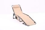 Folding Textilene Waterproof Patio Chaise Lounge Chair,Outdoor Adjustable and Reclining Tanning Chair with Pillow and Side Pocket for Lawn,Beach,Pool,