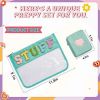 Chenille Letter Clear Bag Purse Multi-purpose Transparent Waterproof Stuff Makeup Tote Bag;  2 Pack Stuff Pouch Varsity Letter Cosmetic Bag;  Toiletry